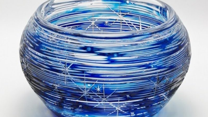 EM014）江戸切子 根本達也作 ぐい呑み 木箱付き EM014）江戸切子 根本