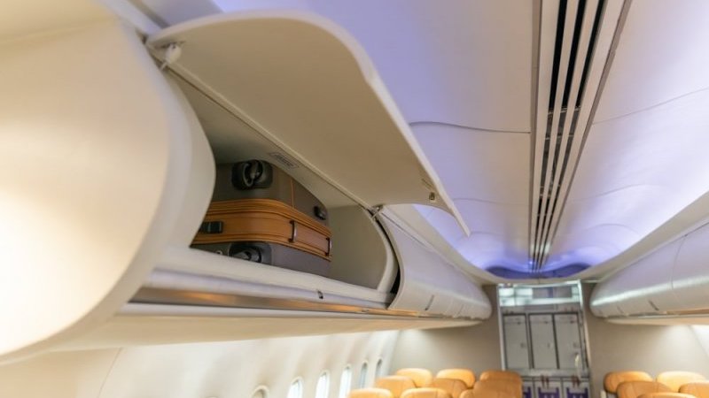 ワイルド過ぎ？ 飛行機の荷物棚で横になる、謎の女性の動画が大バズり