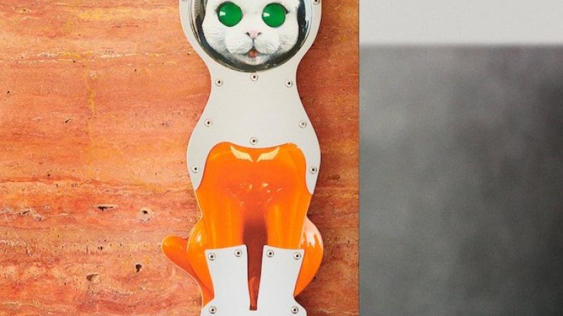 アーティスト・ヤノベケンジの「シップス・キャット」が、鏡になって