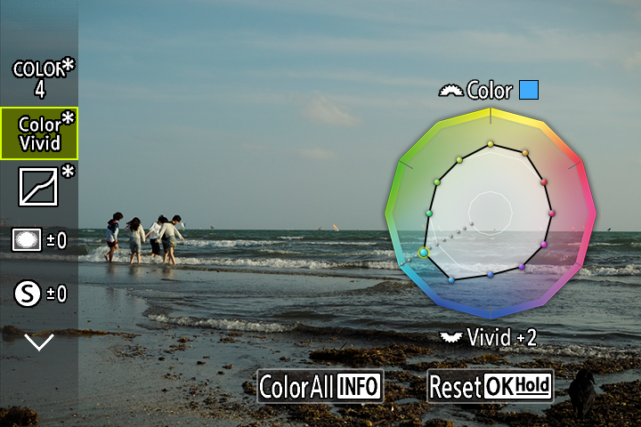 カラーのプロファイル操作画面